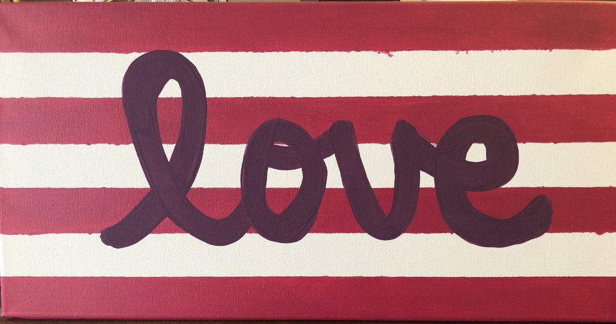 Hand-painted love sign